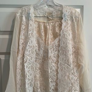 Vintage 1992 Victoria Secret Gold Label 3 piece Bridal Lingerie Set,Size S